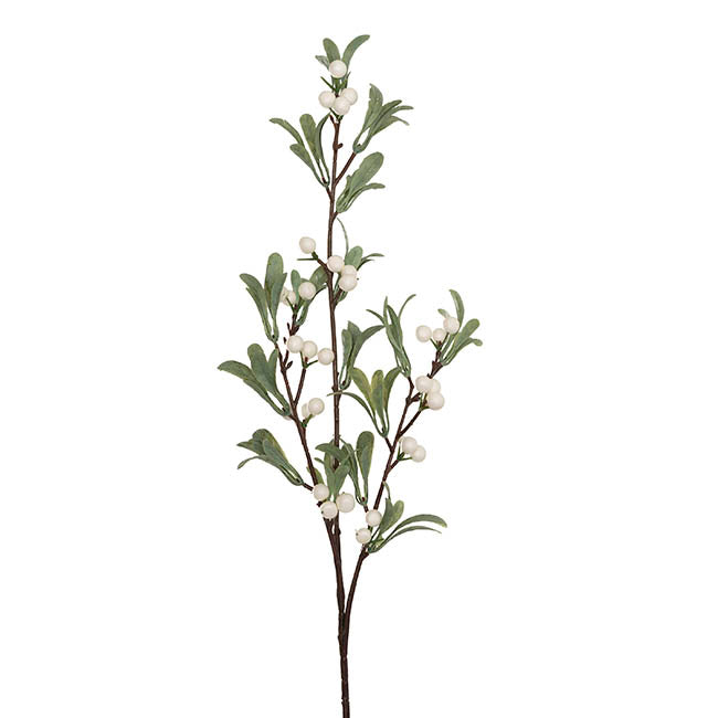 Mistletoe Spray w White Berries Green (84cmH)