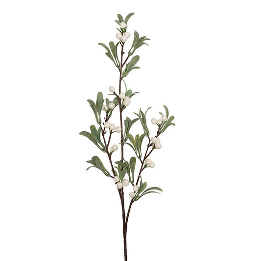 Mistletoe Spray w White Berries Green (84cmH)