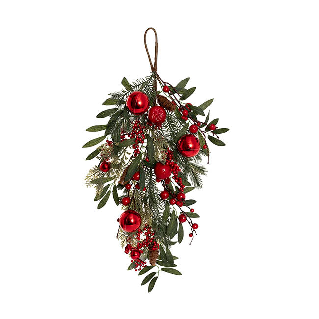 Pomegranate Berry Pinecone Swag Green (70cmH)
