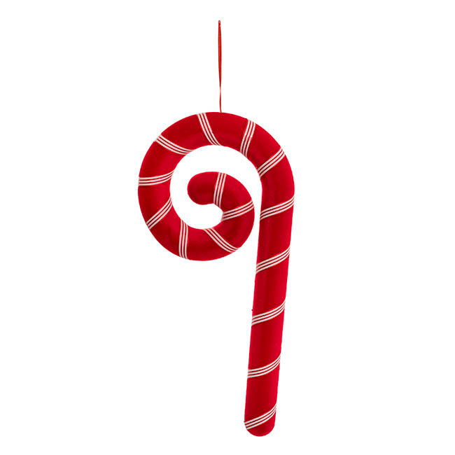 Large Hanging Swirly Candy Cane Red (18.5x4x39.5cmH)