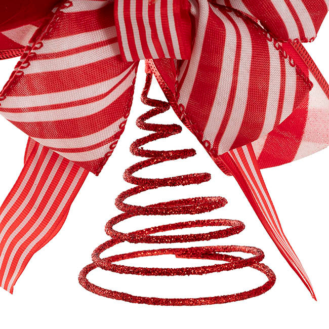 Mixed Candy w Bow Tree Topper Red & White (15x30x42cmH)