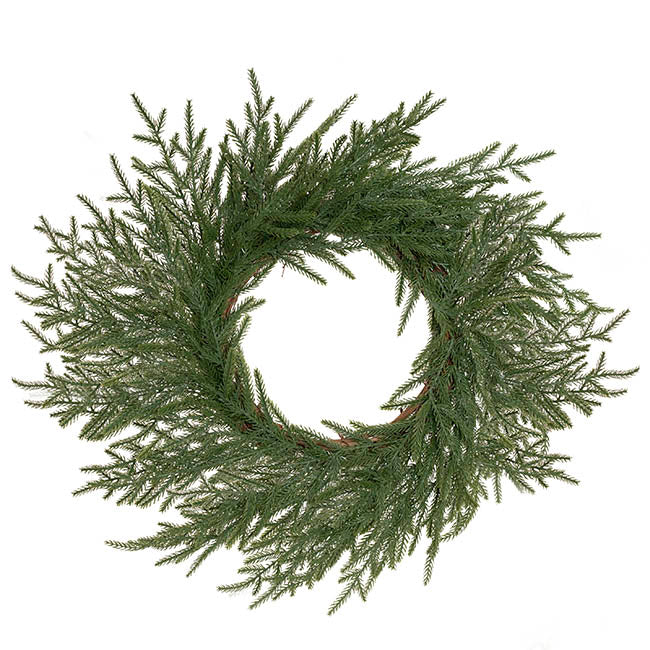 Norway Spruce Real Touch Pine Wreath Green (55cmD)