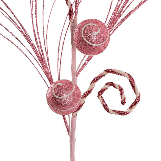 Christmas Candy Bauble Spray Pink (80cmH)