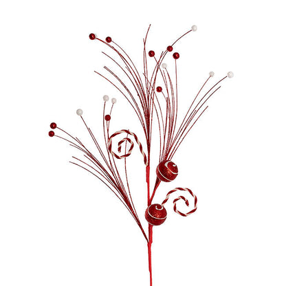 Christmas Candy Bauble Spray Red (80cmH)
