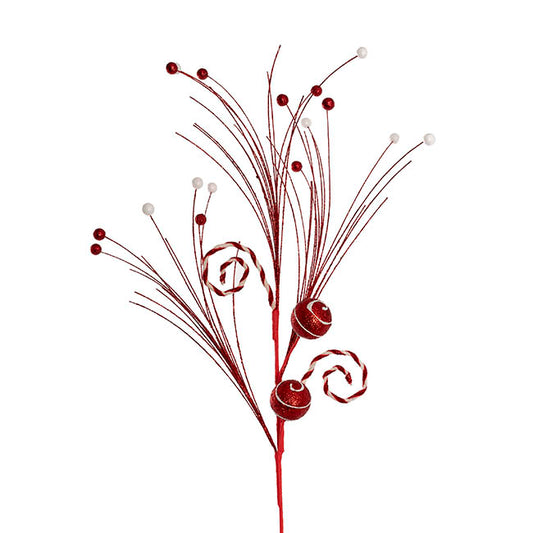 Christmas Candy Bauble Spray Red (80cmH)