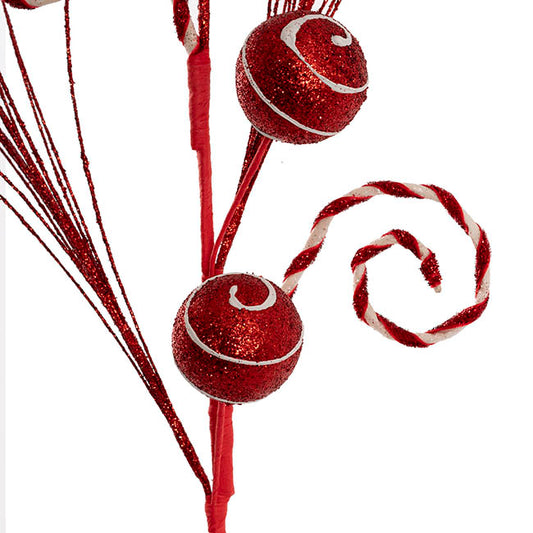 Christmas Candy Bauble Spray Red (80cmH)