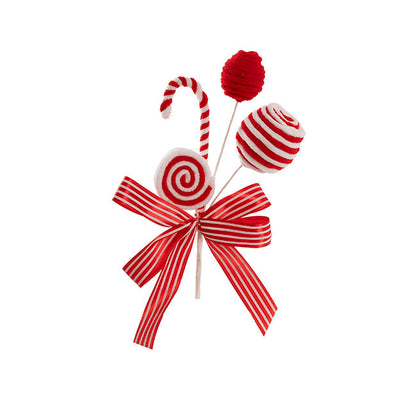 Assorted Candy w Striped Bow Pick Red (28cmH)