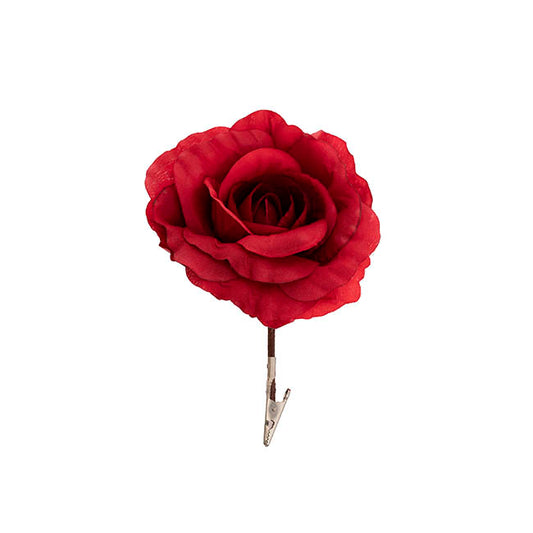Rose Head Clips Pack 6 Dark Red (9.5cmDx14cmH)