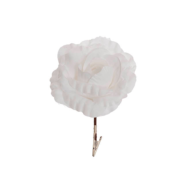 Rose Head Clips Pack 6 White (9.5cmDx14cmH)