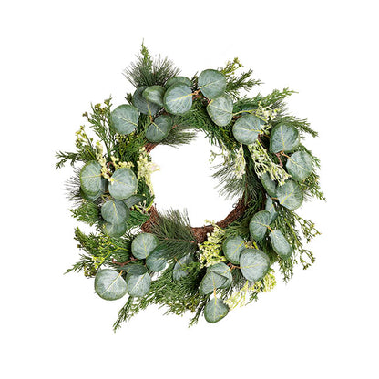 Cedar Pine Eucalyptus Wreath Green (50cmD)