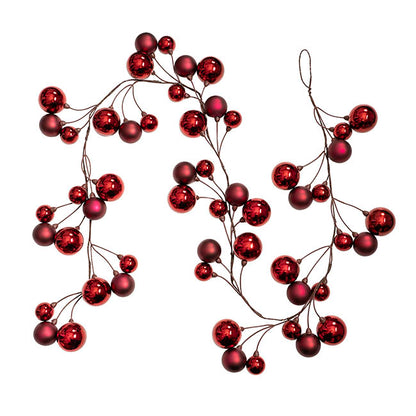 Bauble Garland Shiny Burgundy (180cmL)