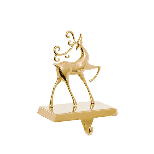 Elegant Reindeer Stocking Holder Champagne Gold (18.5cm)