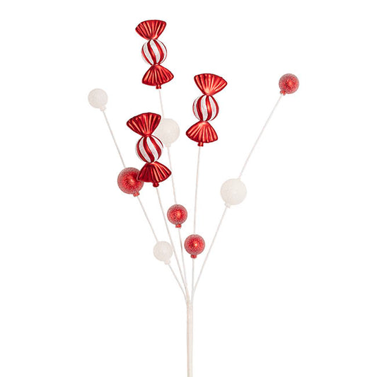 Sweet Candy Bauble Spray Red & White (80cmH)