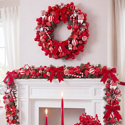 Bauble & Hanging Ornaments Set 35 Red & White