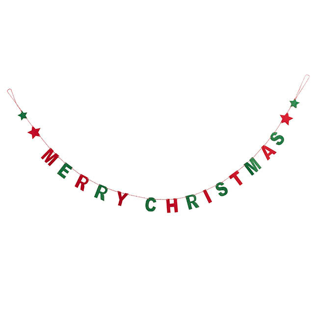 Merry Christmas Felt Bunting Red & Green (200cmL)