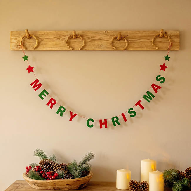 Merry Christmas Felt Bunting Red & Green (200cmL)