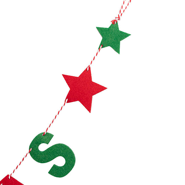 Merry Christmas Felt Bunting Red & Green (200cmL)