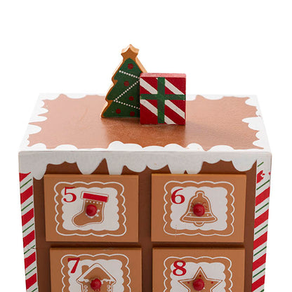 Gingerbread Advent Calendar Train Brown (52x10.5x16cm)