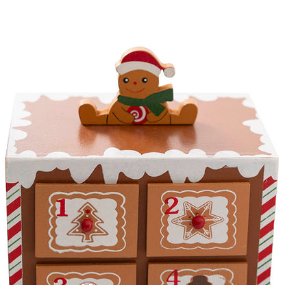 Gingerbread Advent Calendar Train Brown (52x10.5x16cm)
