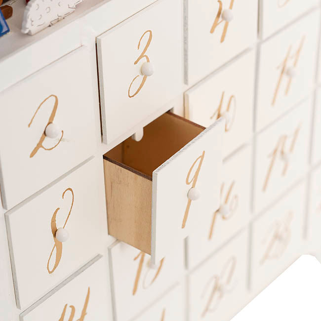 Nativity Scene Advent Calendar White (41.5x7.3x45cm)