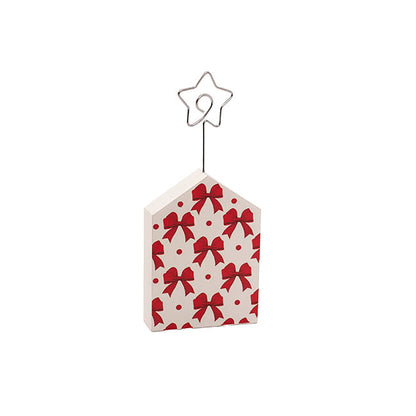Bow Pattern Place Card Holder Pack 2 White (14cmH)