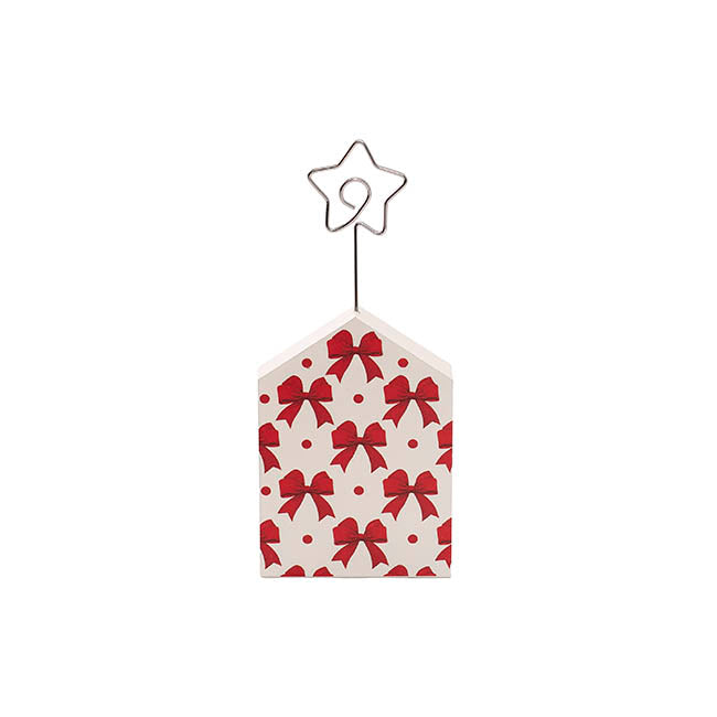 Bow Pattern Place Card Holder Pack 2 White (14cmH)