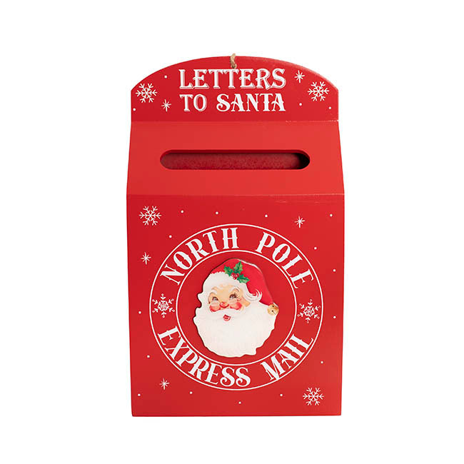 Santa's Mailbox Wooden Red (21x7.5x35cmH)