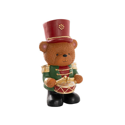 Nutcracker Bear w Drum (20x18x36cmH)