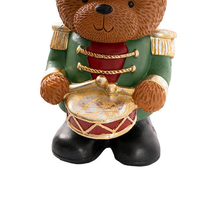 Nutcracker Bear w Drum (20x18x36cmH)