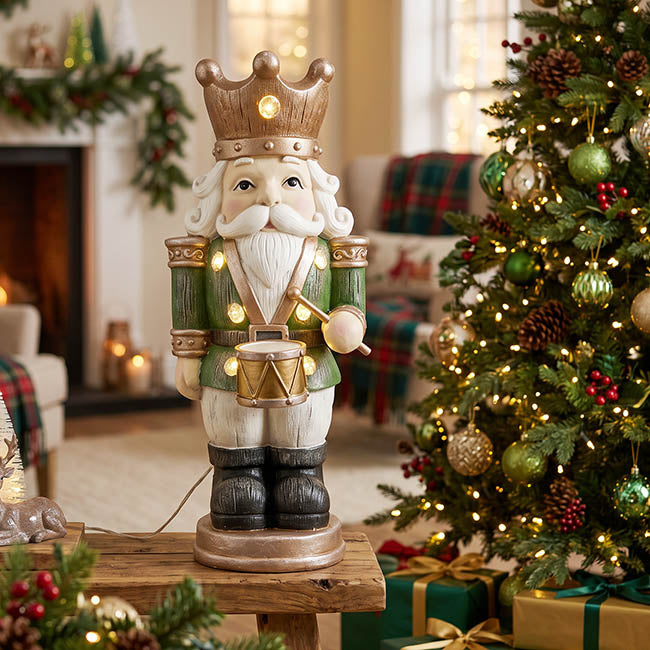 King Nutcracker w LED Display Ornament Green (22x18x44cmH)
