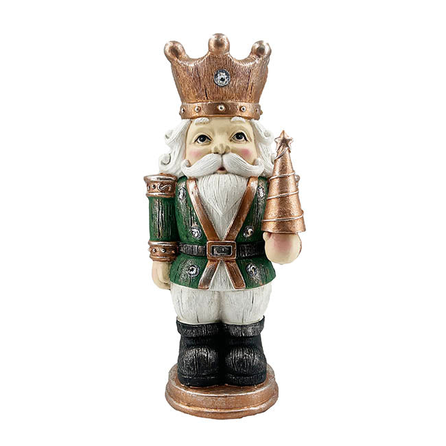 King Nutcracker w LED Display Ornament Green (22x18x44cmH)