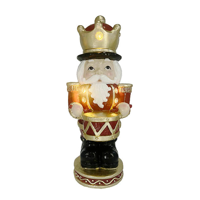 Nutcracker w Drum LED Display Ornament Red (23.5x22x54cmH)