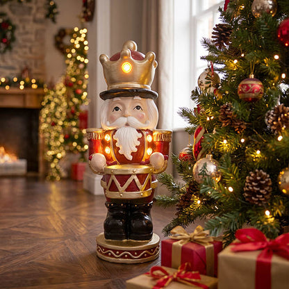 Nutcracker w Drum LED Display Ornament Red (23.5x22x54cmH)