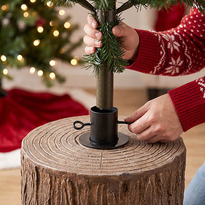 Tree Stump Base Stand Brown (33.5x33.5x39.5cmH)