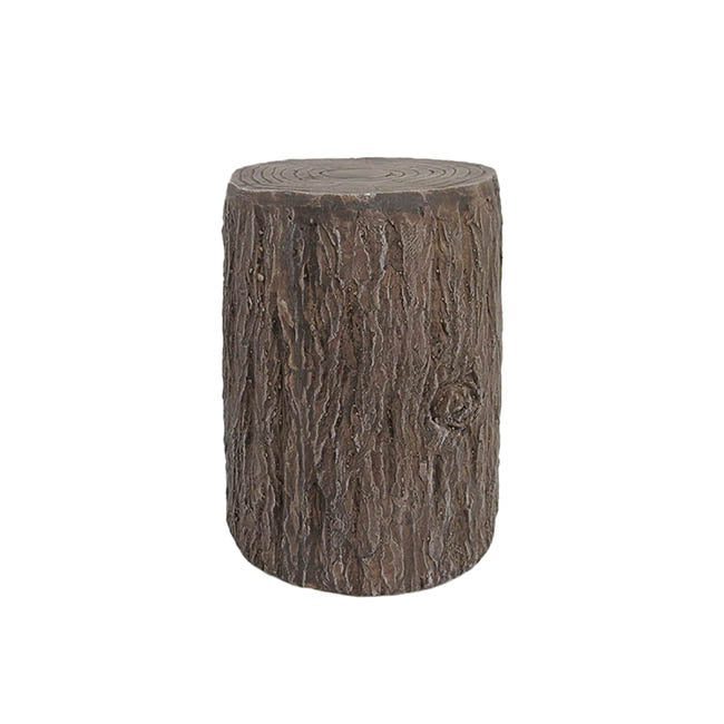 Wood Stump Round Decorative Pedestal Brown (31x32cmH)