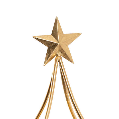 Display Tray 2 Tier Tree w Star Gold (30.5x71cmH)