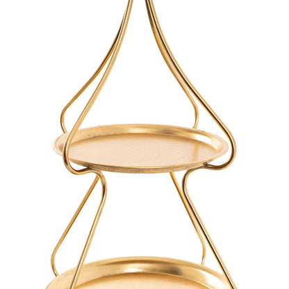 Display Tray 2 Tier Tree w Star Gold (30.5x71cmH)