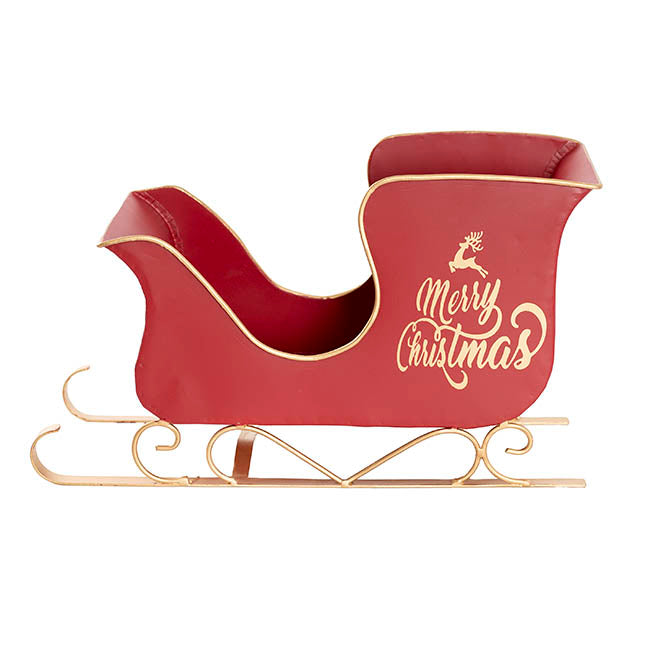 Merry Christmas Sleigh Red (35x14x20.5cmH)