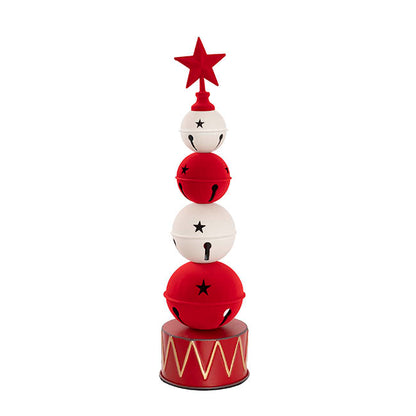 Decorative Bell Tree w Star Red & White (16.5x60.5cmH)