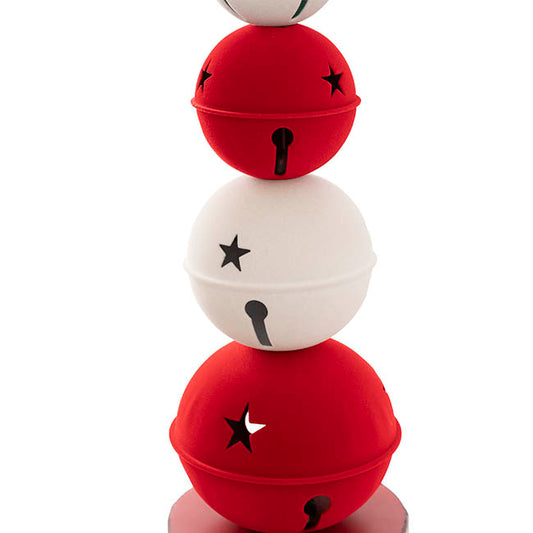 Decorative Bell Tree w Star Red & White (16.5x60.5cmH)