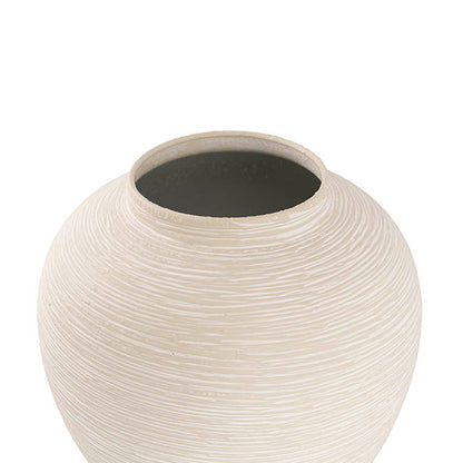 Oriental Metal Vase White (28x28.5cmH)