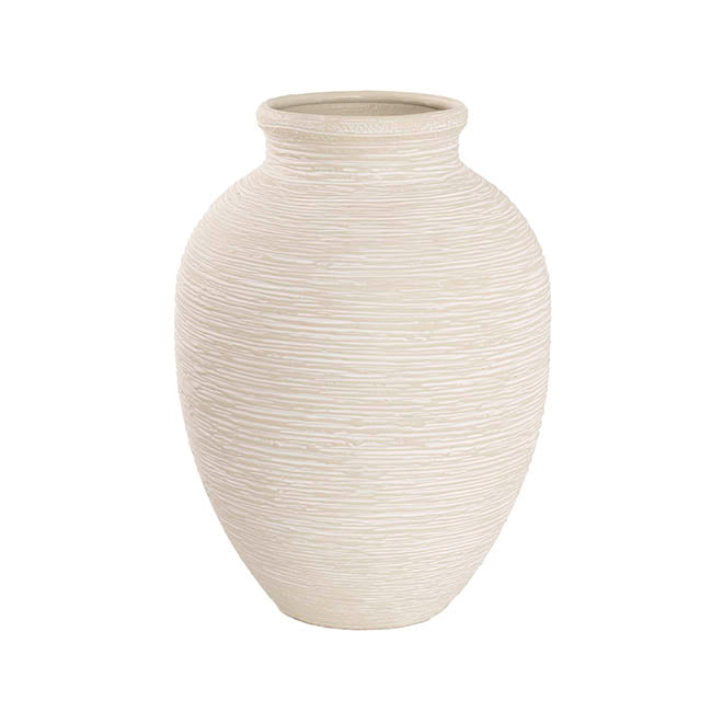 Artisan Metal Vase White (26x36cmH)