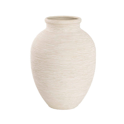 Artisan Metal Vase White (26x36cmH)
