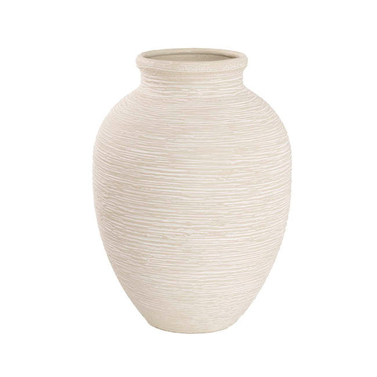 Artisan Metal Vase White (26x36cmH)