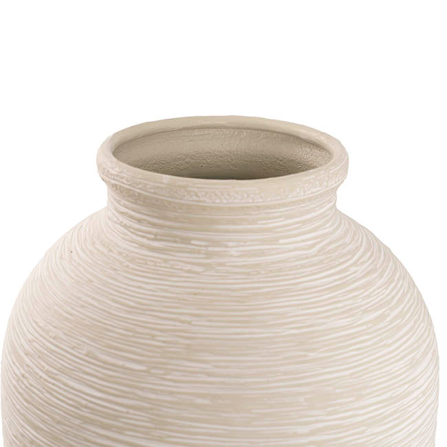 Artisan Metal Vase White (26x36cmH)