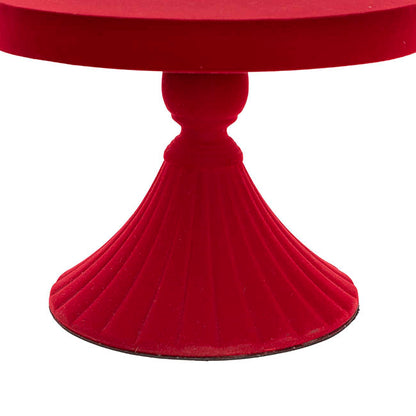 Cake Display Stand Flocked Red (30cmDx22.5cmH)