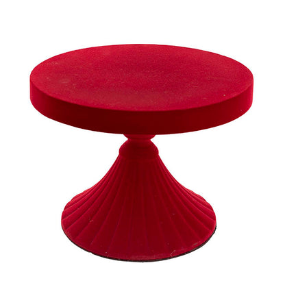 Cake Display Stand Flocked Red (30cmDx22.5cmH)