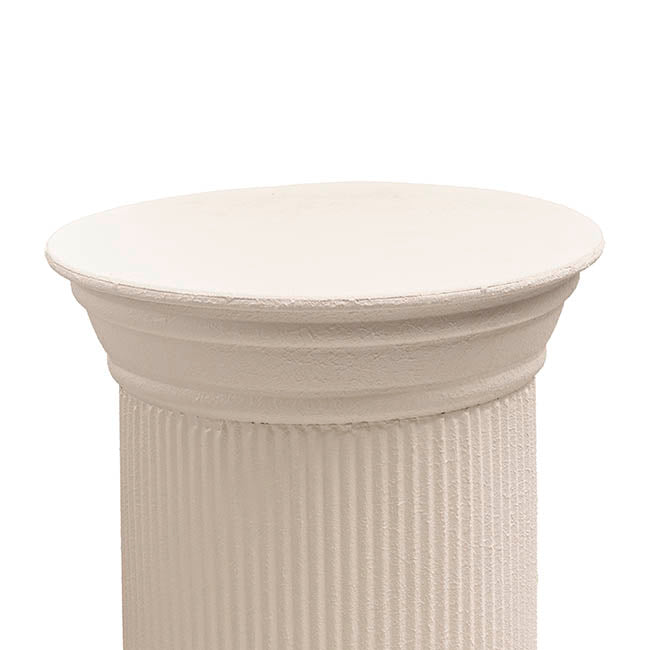 Metal Side Table Pedestal Limestone White (33.5x61.5cmH)
