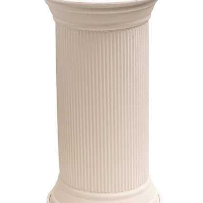 Metal Side Table Pedestal Limestone White (33.5x61.5cmH)