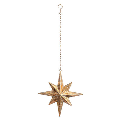 Hanging Star of Bethlehem Metal Gold (30.5x6x32.5cm)